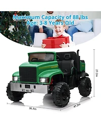 homfan 2 Seater Ride On Tractor Car, Green Kids Electric Vehicle with 24v Battery and Remote Control