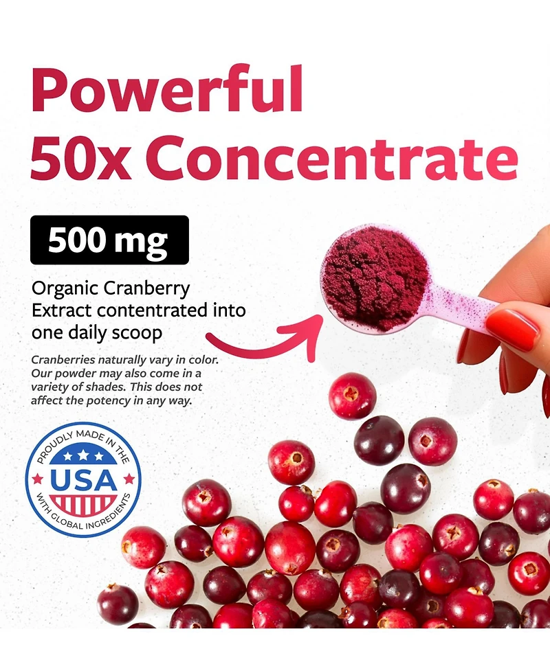 Pure Co Organic Cranberry Concentrate Powder, 50gm