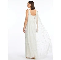 Lara Women's Beaded Wedding Gown with Cape