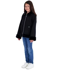 Michael Kors Girls' 5-16 Midweight Long-Sleeve Faux Wool Jacket