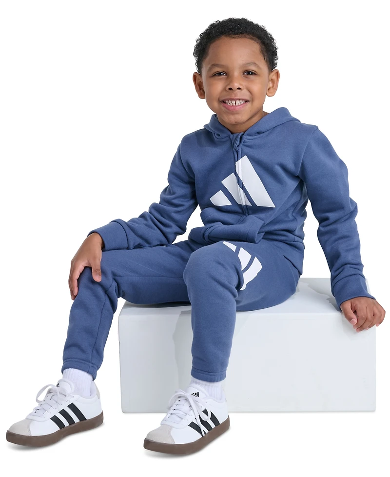 adidas Boys' 2T-7 Long-Sleeve Full-Zip Jacket and Pants, 2-Piece Set