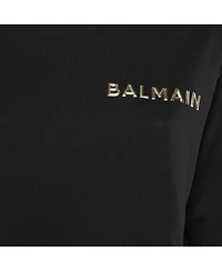 Pre-Owned Balmain Women's Logo Embossed Jersey Crop Top