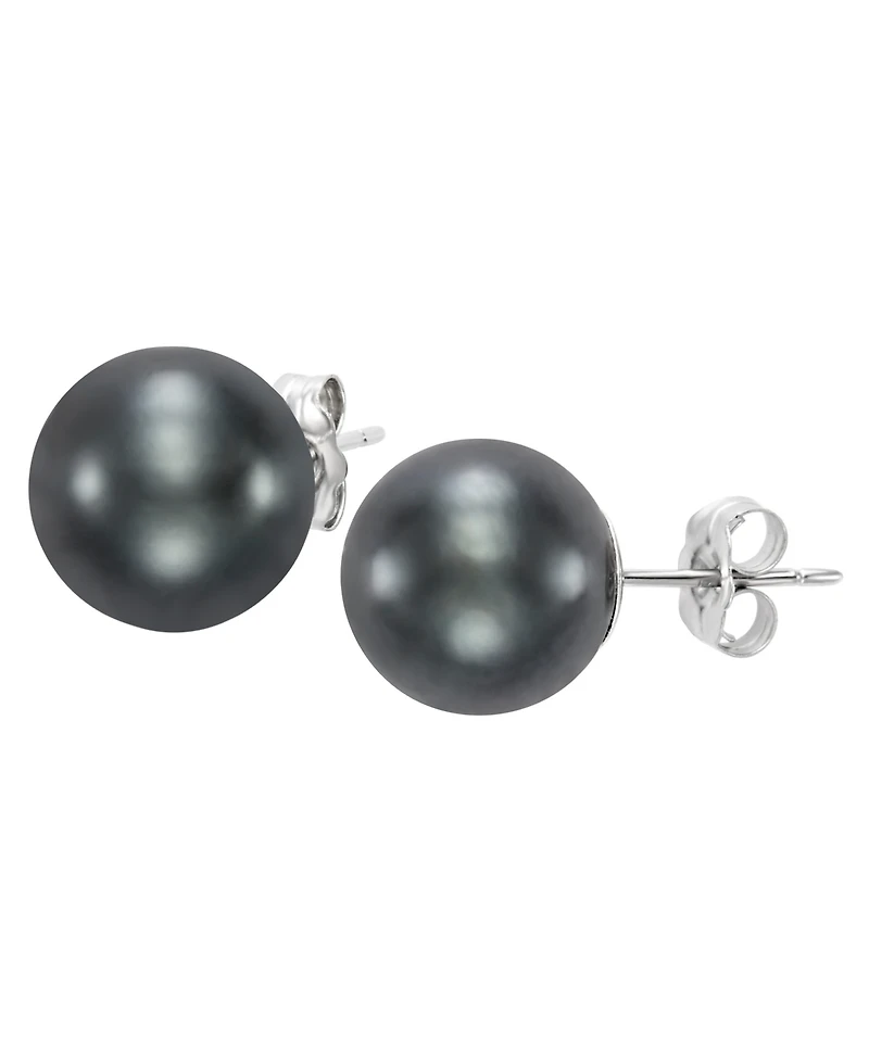 Macy's Saltwater Tahitian Pearl (9-10mm) Stud Earrings in 14k White Gold