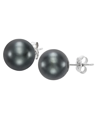Macy's Saltwater Tahitian Pearl (9-10mm) Stud Earrings in 14k White Gold