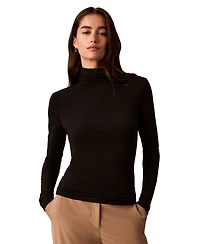 Calvin Klein Women's Long-Sleeve Crepe Jersey Top