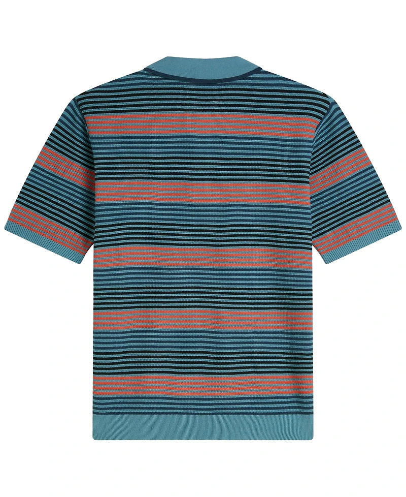 Scotch & Soda Men's Striped Knitted Regular-Fit Polo Shirt