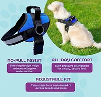 ProMounts Side Ring No Pull Dog Harness - No Choke, Escape Proof, Reflective, 3 Leash Clips