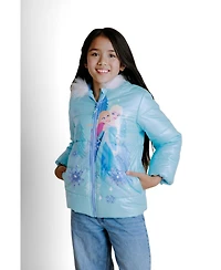 Frozen Toddler Girl's Faux Fur Hooded Puffer Coat