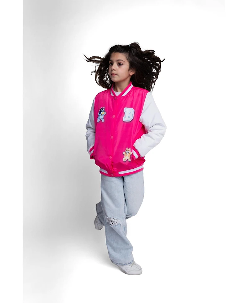 Bluey Toddler Girls Varsity Bomber Jacket