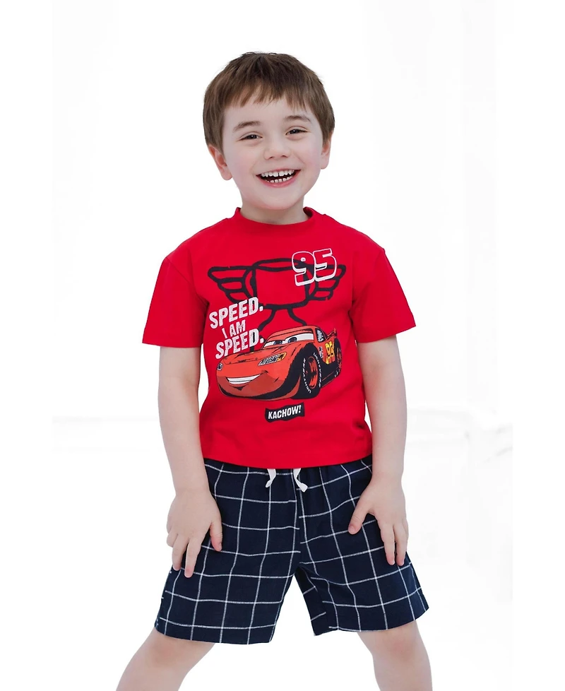Cars Mickey Mouse 2T-4T Lightning McQueen Toddler Boys' 2-Piece T-Shirt and Shorts Set