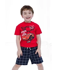 Cars Mickey Mouse 2T-4T Lightning McQueen Toddler Boys' 2-Piece T-Shirt and Shorts Set
