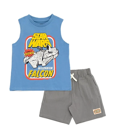 Star Wars Millennium Falcon Boys' 5-20 Sleeveless 2-Piece Tank Top and Shorts Set