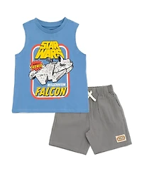 Star Wars Millennium Falcon Boys' 5-20 Sleeveless 2-Piece Tank Top and Shorts Set