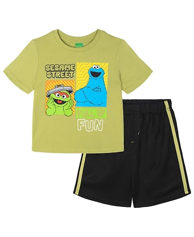 Sesame Street Toddler Boys' (2T-4T) Athletic 2-Piece T-Shirt and Shorts Set