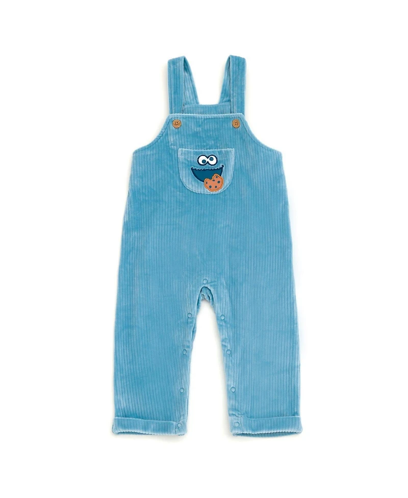 Sesame Street Cookie Monster Baby Boys ( new born to 24 M )' 2-Piece Overalls and Tee Set