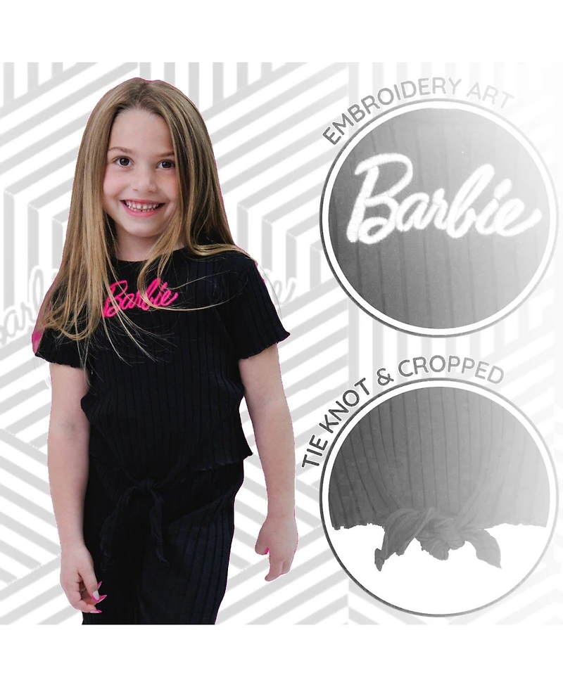 Barbie Girls' 5-12 Two-Piece Tee and Flare Leggings Set