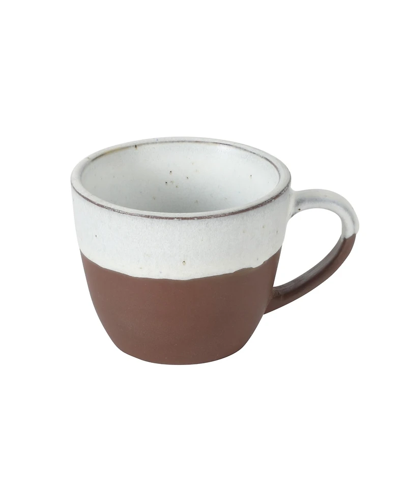 Gibson Home William Crest 8 Piece Cup and Saucer Set, 4piece 3.5oz Stoneware Cups 4 piece5.5" Saucers