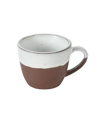 Gibson Home William Crest 8 Piece Cup and Saucer Set, 4piece 3.5oz Stoneware Cups 4 piece5.5" Saucers