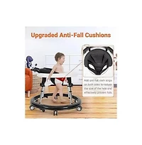 Kmaier Baby Walker Portable Adjustable Height Foldable Toddler Walker 9 Adjustable Heights, Baby Walker with Wheels Portable