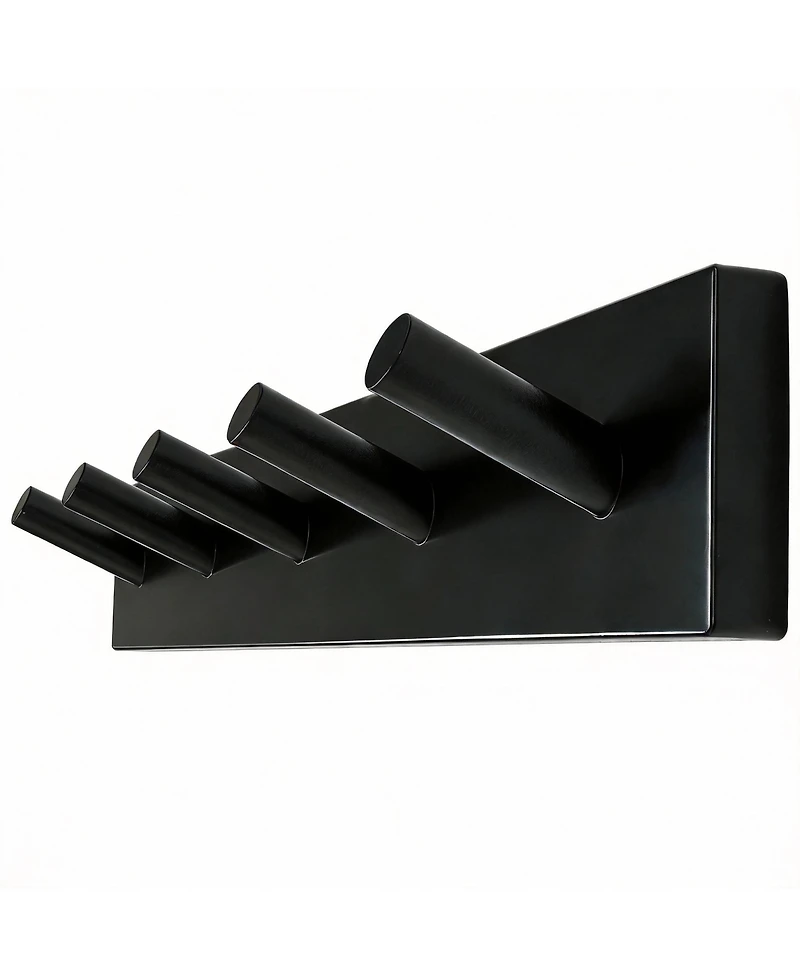 Yigii Bamboo 5-Peg Wall Rack for Coats, Hats, Towels
