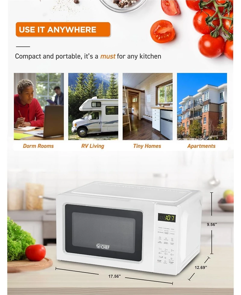 0.7 Cu. Ft.White Counter Top Microwave