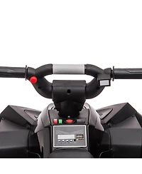 homfan Kids Atv, 12V Ride On Toy Battery Powered 4 Wheeler Quad Car, Electric Atv with Remote Control, Music, Horn, Monitor Display