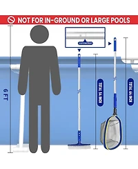 Xdovet Pool Brush Skimmer Net Telescopic Pole Kit
