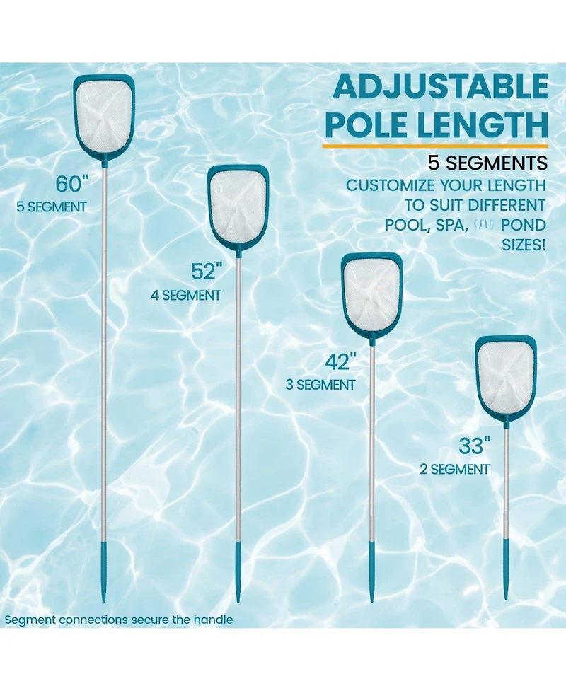 Xdovet Pool Skimmer Net With Pole Fine Mesh Leaf Debris Removal