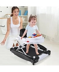 Slickblue Toddler Baby Walker 6-in-1 Foldable Design with Adjustable Height Support