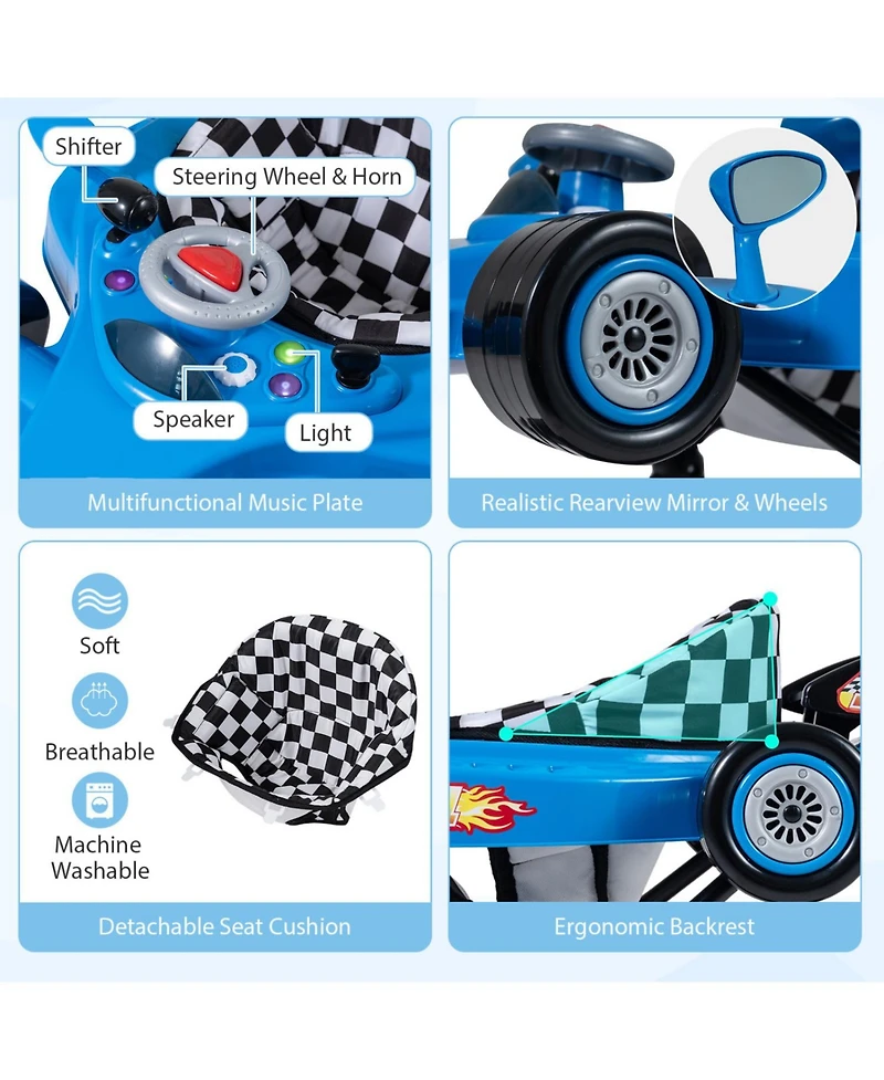 Slickblue Toddler Baby Walker with 3-Level Adjustable Height and Convertible Function