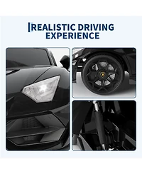 homfan Licensed Lamborghini Electric Ride-On Car for Kids – Battery Powered Sports Toy with Remote Control, 2 Speeds, Led Headlights