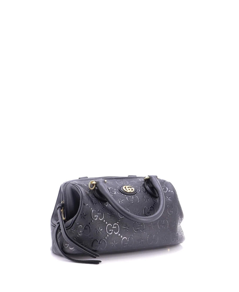 Pre-Owned Gucci Small Star Shoulder Bag Gg Embossed Leather