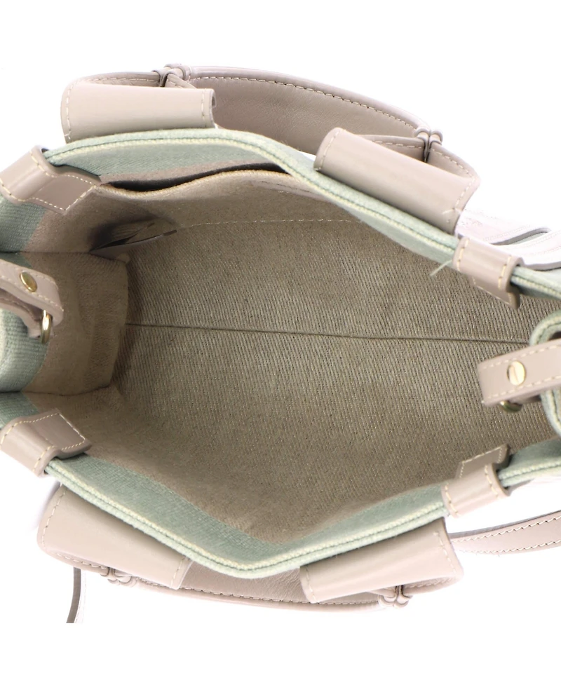 Pre-Owned Chloe Small Woody Convertible Tote Linen and Leather