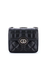 Pre-Owned Gucci Mini Deco Chain Flap Bag Mixed Matelasse Leather