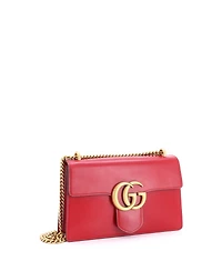 Pre-Owned Gucci Medium Gg Marmont Chain Shoulder Bag Leather