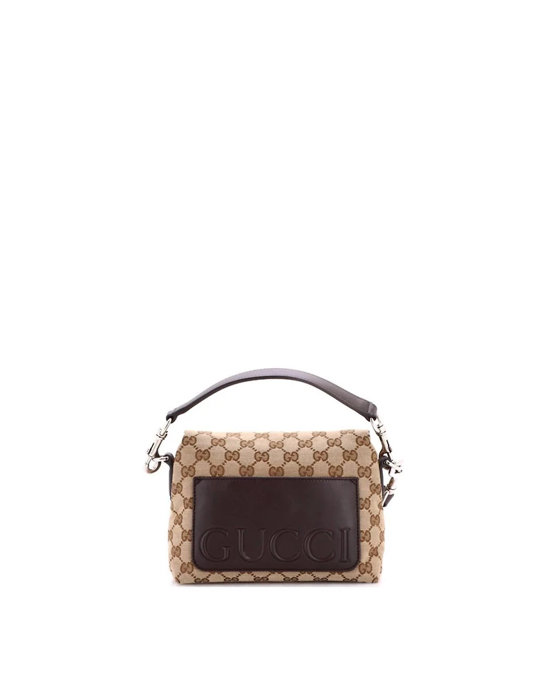 Pre-Owned Gucci Small Convertible Flap Crossbody Bag Gg Canvas