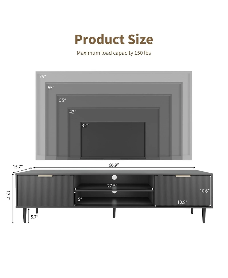 gaomon Modern Tv Stand for 75 Inch TVs