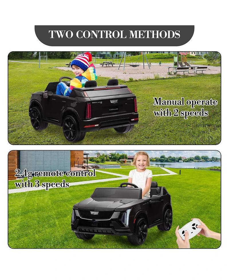 homfan 2-Seater Licensed luxury Suv Ride-On Truck, Remote Control, Spring Suspension, Led Lights, Music