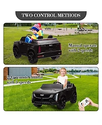 homfan 2-Seater Licensed luxury Suv Ride-On Truck, Remote Control, Spring Suspension, Led Lights, Music