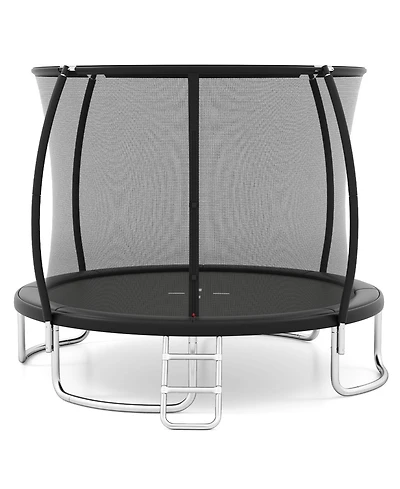 Gymax 10FT Outdoor Trampoline with Safety Enclosure Net Anti-Rust Galvanized Steel Frame