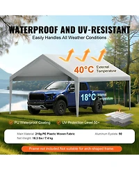 Vevor Carport Replacement Canopy Car Shelter Tent 13x20ft Grey Not Include Frame