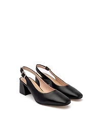 Menina Step Women's Pia Leather Slingback Pump