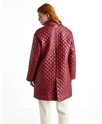 Furniq Uk Women's Quilted Leather Coat