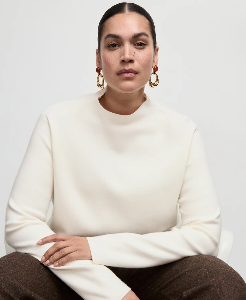 Mango Women's Perkins Neck Knitted Sweater