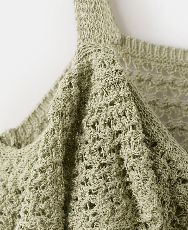 Mango Women's Ruffled Crocheted Top