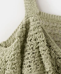 Mango Women's Ruffled Crocheted Top