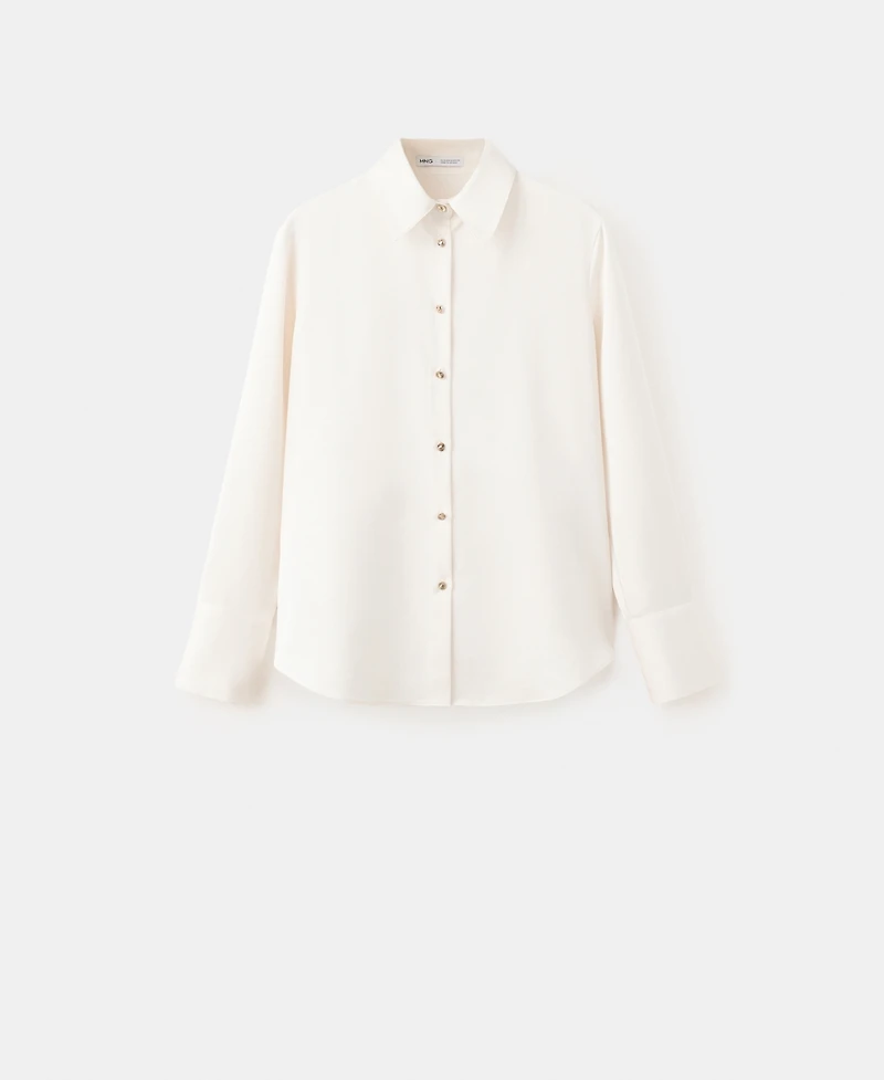 Mango Women's Satin Finish Flowy Shirt
