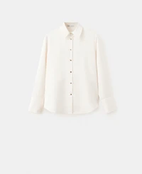 Mango Women's Satin Finish Flowy Shirt