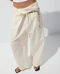 Mango Women's Asymmetrical Waistband Straight Pants