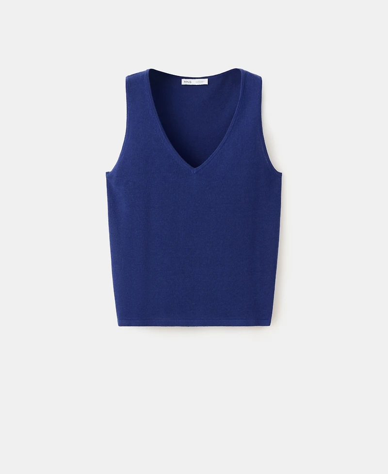 Mango Women's V-Neck Knit Top
